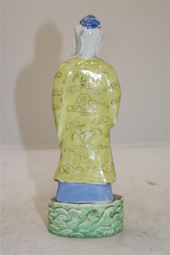 A Chinese enamelled porcelain figure of Shou Lao, 18th/19th century, height 22cm